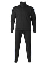 Hat and Beyond Mens Made in USA Premium Track Jacket & Pants Striped Sweatsuit Athletic Casual Essentials Gym