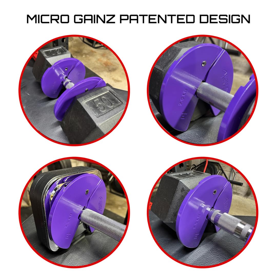 Micro Gainz Dumbbell Fractional 2.5 lb Weight Plate, Ideal for Micro Loading, (Choose Color) 4 Piece Fractional Weight Plates, Designed for Dumbbell Training, Made In USA