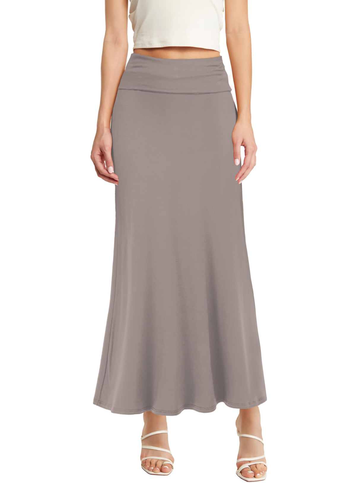 Hybrid & Company Women Versatile Fold Over Waist Maxi Skirt/Convertible Dress