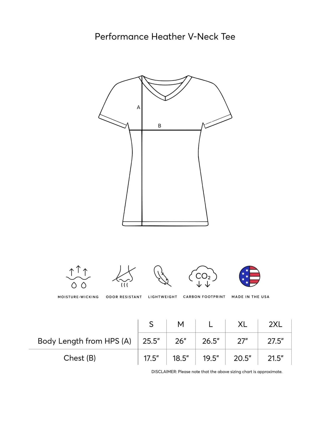 Expert Brand USA-Made Women's Activewear Performance Heather V-Neck T-Shirt