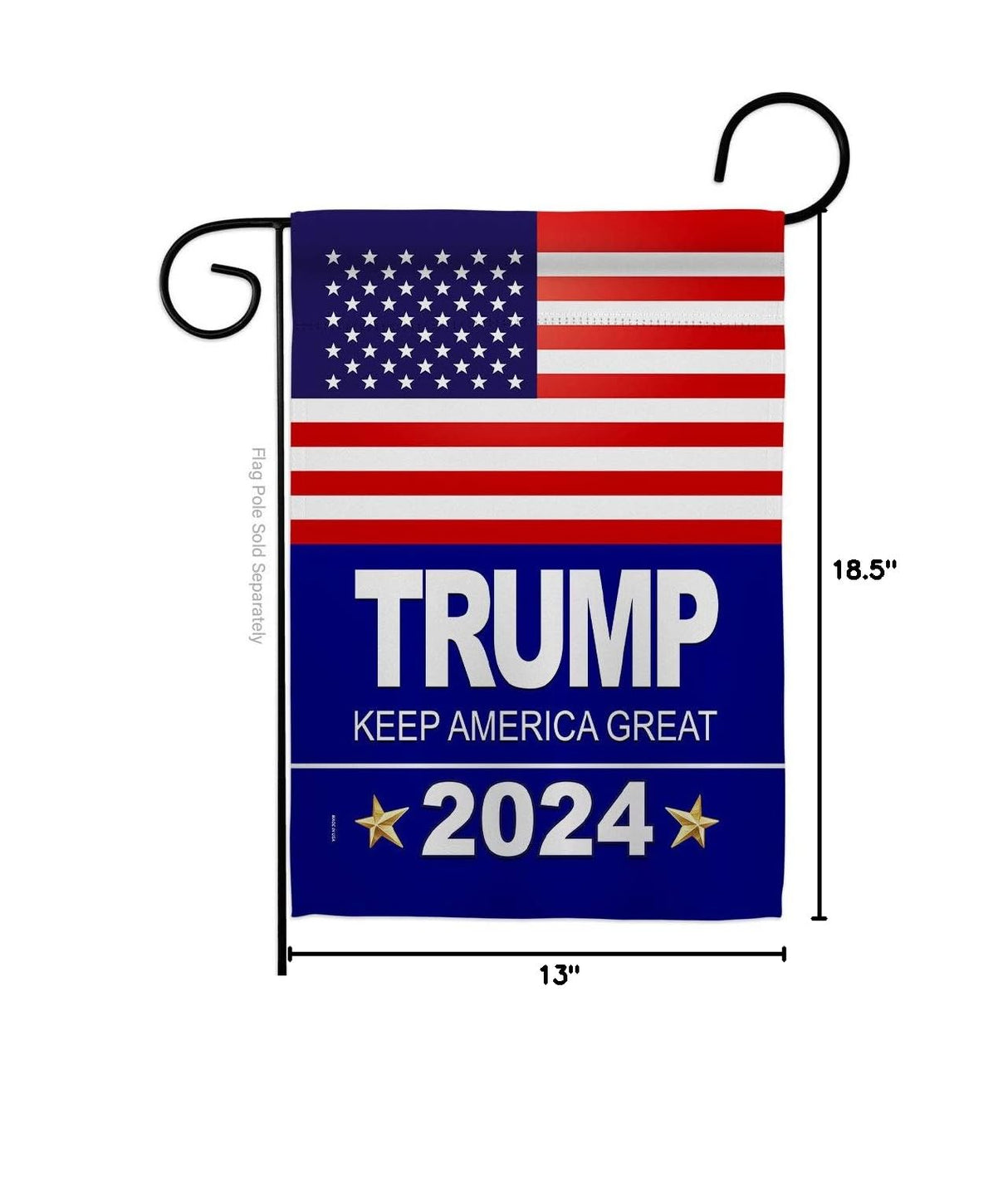 Trump 2020 Patriotic Vote President Donald Election Keep United State American House Decoration Banner Small Yard Gift Double-Sided, Garden Flag 13"x 18.5", Made in USA 13 X 18.5