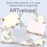 Tree-Free Greetings - Christmas Greeting Cards - Artful Designs - 16 Assortment Cards + Matching Envelopes - Made in USA - 100% Recycled Paper - 5"x7" - Christmas Critters (GP54096)