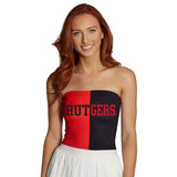 Lojobands Women's Tailgate Outfit College Two Tone Color Block Tube Top Made in USA One Size Fits Most