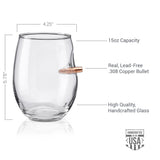 BenShot Bulletproof Wine Glass with real bullet