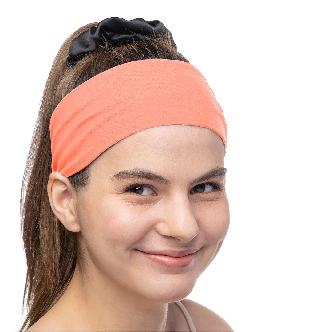 Women's Cotton Headbands Sweatbands 3" Wide Sports Fitness Yoga Fashion Made in USA