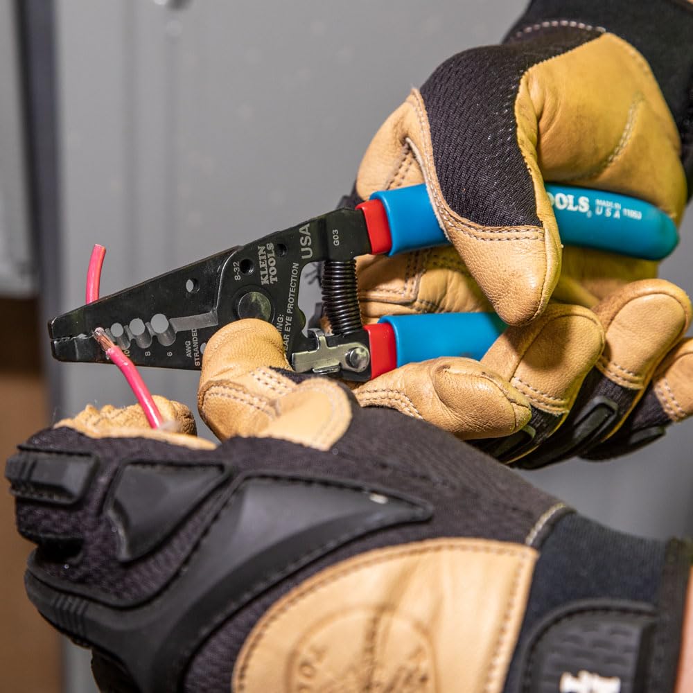 Klein Tools 11057 Wire Cutter / Wire Stripper, Made in USA, Heavy Duty Wire Cutter Stripper for 20-30 AWG Solid Wire and 22-32 AWG Stranded Wire