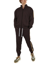 Hat and Beyond Mens Made in USA Premium Track Jacket & Pants Striped Sweatsuit Athletic Casual Essentials Gym
