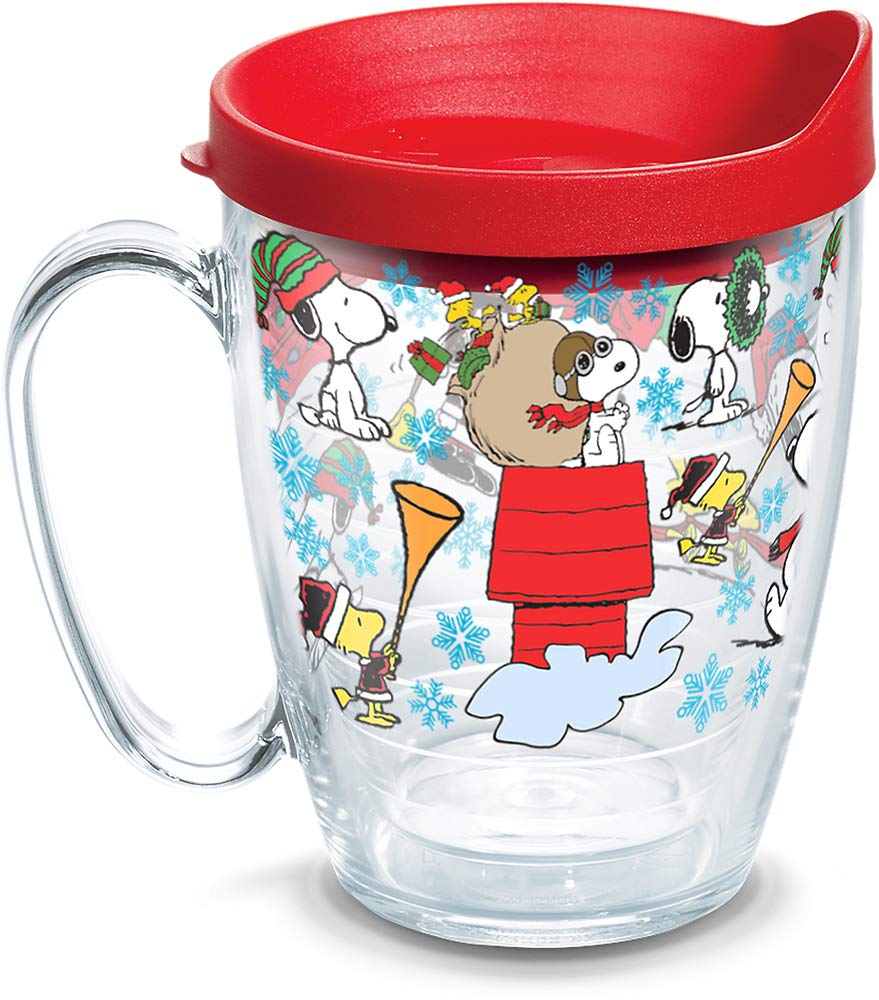 Tervis Peanuts Christmas Collage Made in USA Double Walled Insulated Tumbler Travel Cup Keeps Drinks Cold & Hot, 24oz, Classic