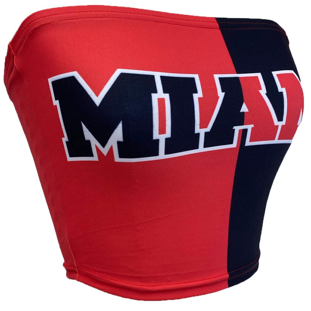 Lojobands Women's Tailgate Outfit College Two Tone Color Block Tube Top Made in USA One Size Fits Most