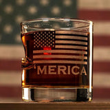 BenShot 'Merica Rocks Glass with Real 0.45ACP Bullet - 11oz | Made in the USA