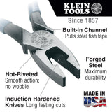 Klein Tools D20009NEGLW Side Cutter Linemans Pliers Cut ACSR, Screws, Nails, Hard Wire, 9-Inch Hi-Viz Pliers