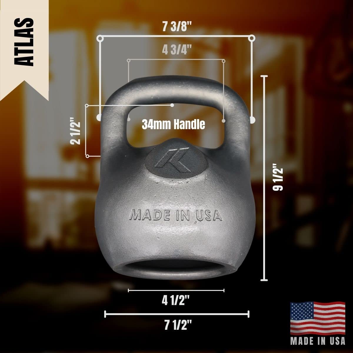 | Atlas Model | Made in USA | Ergonomic Design for Fitness & Competition | 4kg/9lb-24kg/53lb