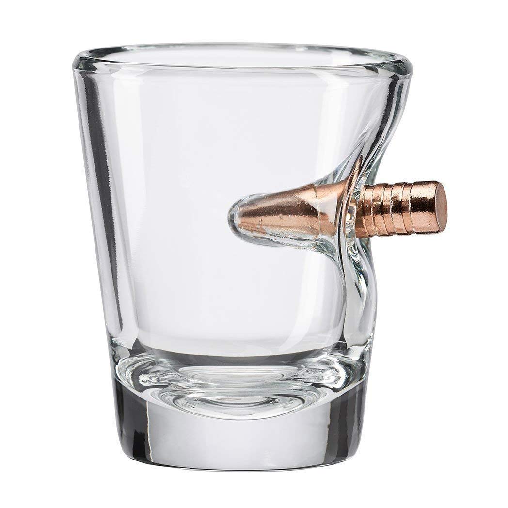 BenShot Shot Glass with Real .308 Bullet - 2oz | Made in the USA [Set of 2]