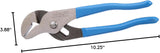 CHANNELLOCK 428 Straight Jaw Tongue & Groove Pliers, 8-inch | 1-1/2-inch Jaw Capacity | 4 Adjustments | SAFE-T-STOP feature prevents finger pinch | Forged High-Carbon U.S. Steel | Made in USA, Polished Steel