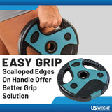 US Weight Barbell Weight Set for Home Gym with 55” padded Bar - Adjustable Weights for Exercise, Lifting, and to Build Muscle