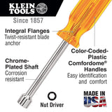 Klein Tools S10 5/16-Inch Nut Driver with 3-Inch Hollow Shaft and Comfordome Handle, Made in USA