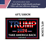 Double Sided Red Trump 2024 Flag 3x5 Made in USA Outdoor Heavy Duty 3 Ply Polyester Trump Take America Back Flag with White Starting Tape and 2 Brass Grommets