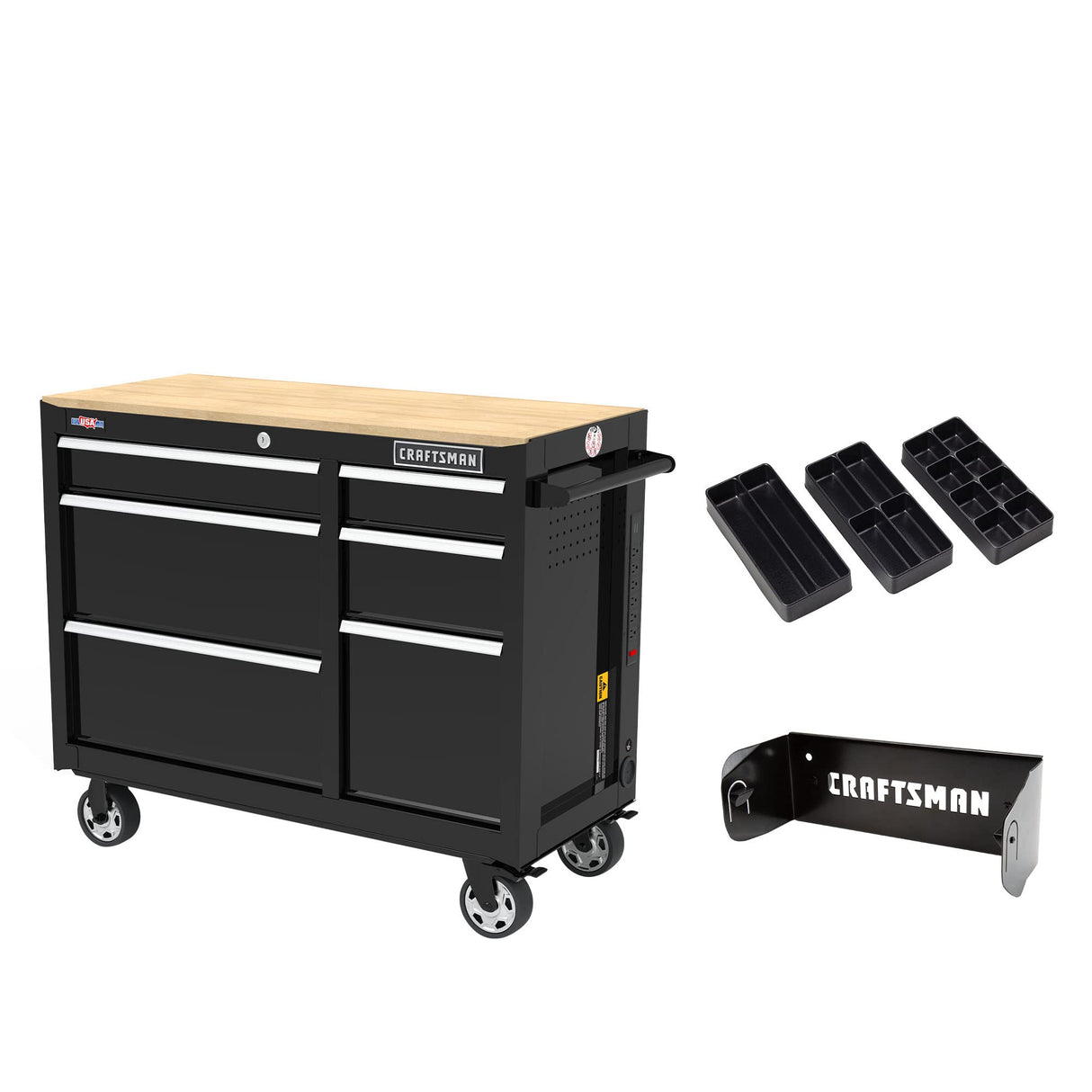 CRAFTSMAN Workbench, Tool Storage, 6-Drawers with Tray and Holder Set, 41-inch, Rolling (CMST34062RB)