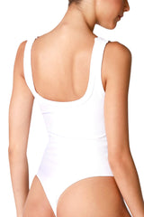 NIKIBIKI Women Seamless Ribbed Scoop Neck & Back Bodysuit, Made in U.S.A, One Size