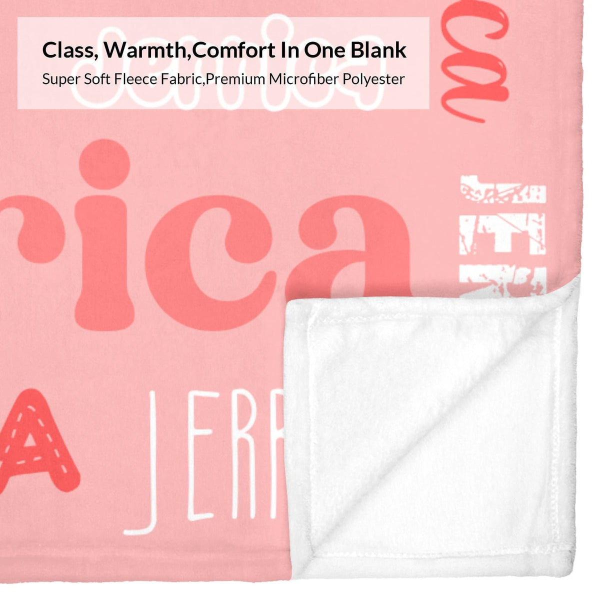Custom Blanket with Name, Soft Cozy Personalized Name Blankets for Kids, Girls, Boys, Adults, Customized Christmas Blanket for Women, Men, Newborn, New Mom, Red Colors, Made in USA