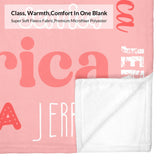 Custom Blanket with Name, Soft Cozy Personalized Name Blankets for Kids, Girls, Boys, Adults, Customized Christmas Blanket for Women, Men, Newborn, New Mom, Red Colors, Made in USA