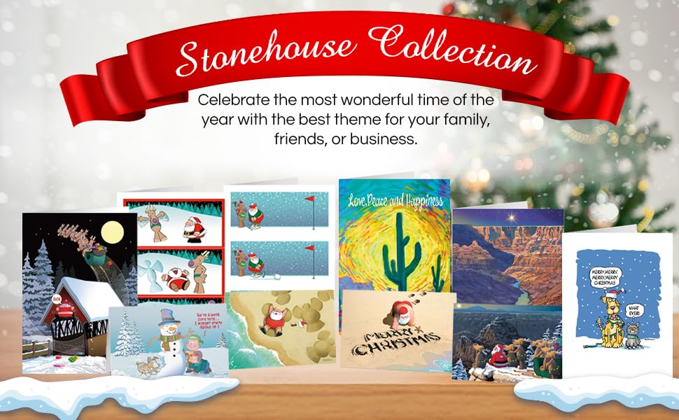 Stonehouse Collection | Dock Sunset Christmas Card | 18 Boxed Holiday Cards and Envelopes | USA Made | Boating, Beach, Nautical