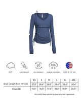 Expert Brand USA-Made Women's MoCA Cotton Blend Long Sleeve V-Neck Shirt