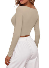 Sweet Hearts Long Sleeve Crop Tops for Women- Ribbed Cute Cropped Top Square Neck Casual Basic Shirt Made in USA