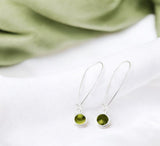 Bottled Up Designs Handmade Recycled Vintage Olive Green Wine Bottle Long Drop Charm Earrings