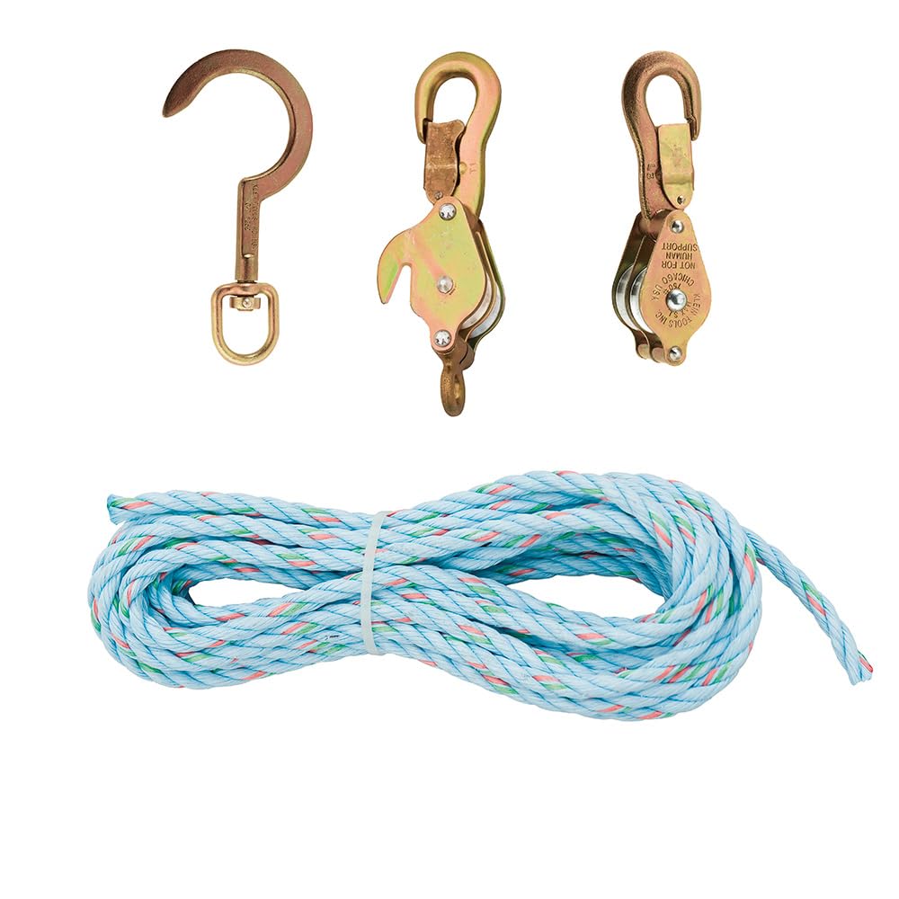 Klein Tools 1802-30S Block and Tackle with Cat. No. 268 Block, Made in USA