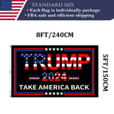 Double Sided Red Trump 2024 Flag 3x5 Made in USA Outdoor Heavy Duty 3 Ply Polyester Trump Take America Back Flag with White Starting Tape and 2 Brass Grommets
