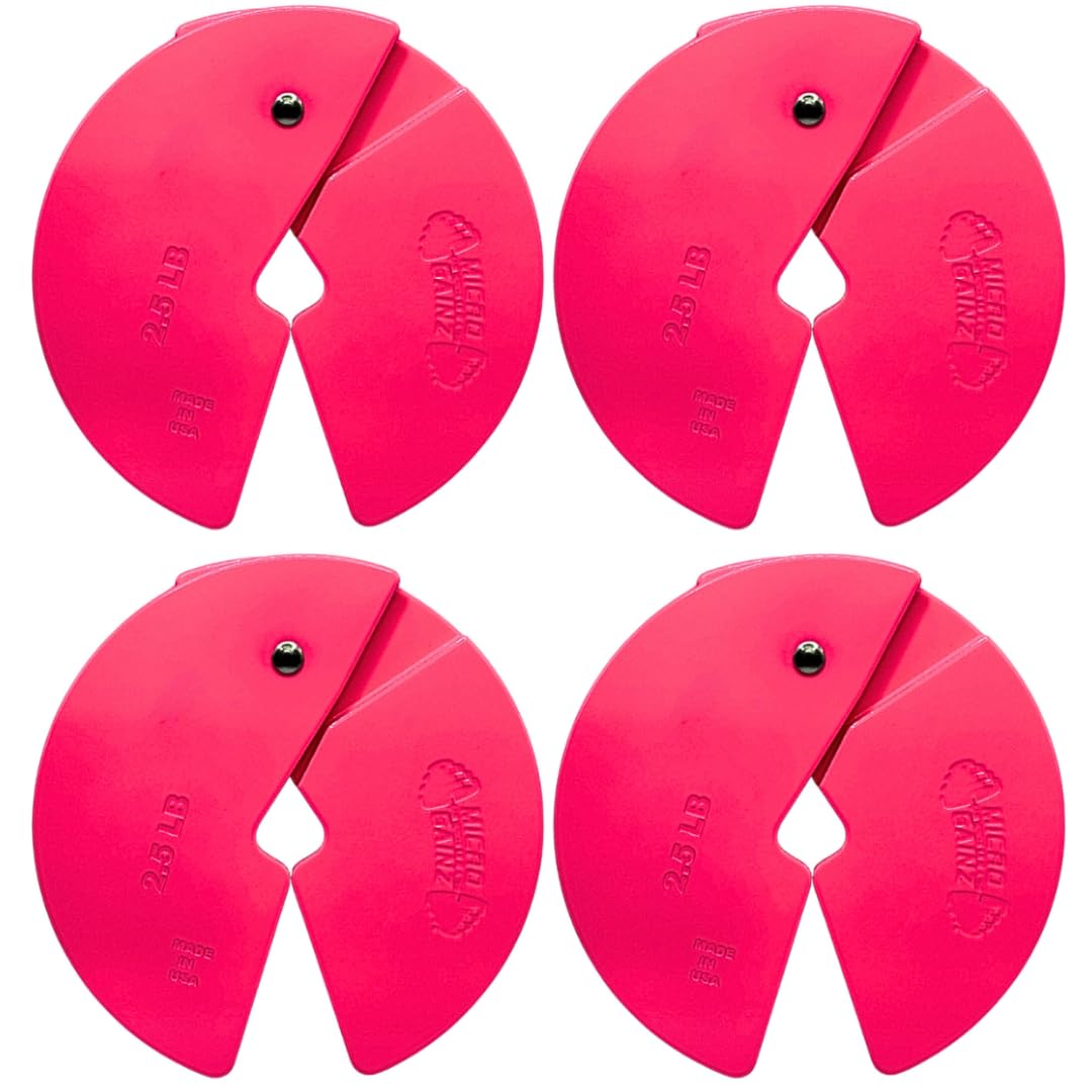 Micro Gainz Dumbbell Fractional 2.5 lb Weight Plate, Ideal for Micro Loading, (Choose Color) 4 Piece Fractional Weight Plates, Designed for Dumbbell Training, Made In USA