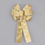 Ivory Brushed Velvet Gold Lame Backed Wire Edge Christmas Bow - Handcrafted in USA (8 inch bow)