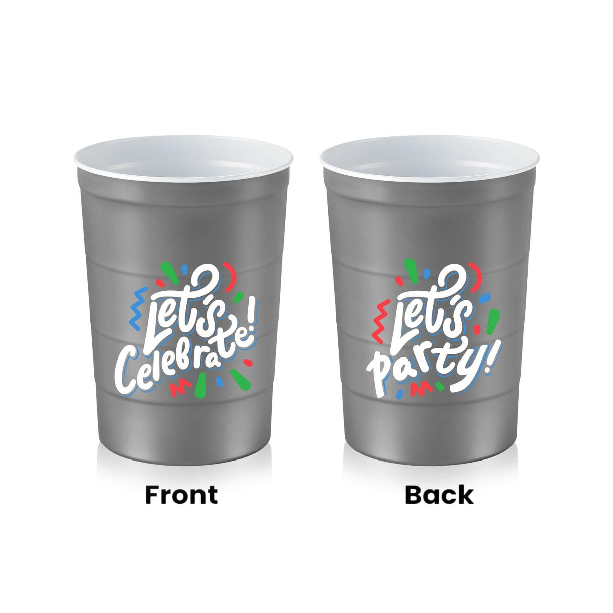 16 oz. Party Cups, Perfect for Cold Drinks, Sturdy & Durable, Disposable and 100% Recyclable, Made in USA, Red, 12 Count