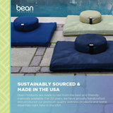 Bean's ZAFU + ZABUTON Meditation Set - Round Buckwheat Filled ZAFU Pillow + Large Cotton Filled ZABUTON Floor Pad - Natural Hemp - Traditional Tibetan Zen Mindfulness Seat Kit - Made in USA