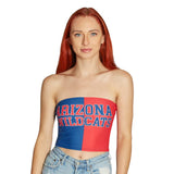 Lojobands Women's Tailgate Outfit College Two Tone Color Block Tube Top Made in USA One Size Fits Most