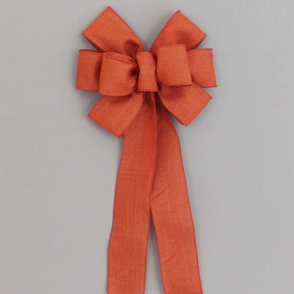 Red Rustic Wreath Bow - Red Christmas Bow by Package Perfect Bows – Made in USA (8 inch bow)