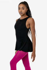 Los Angeles Apparel Ponte Boatneck Ballerina Skirted Leotard