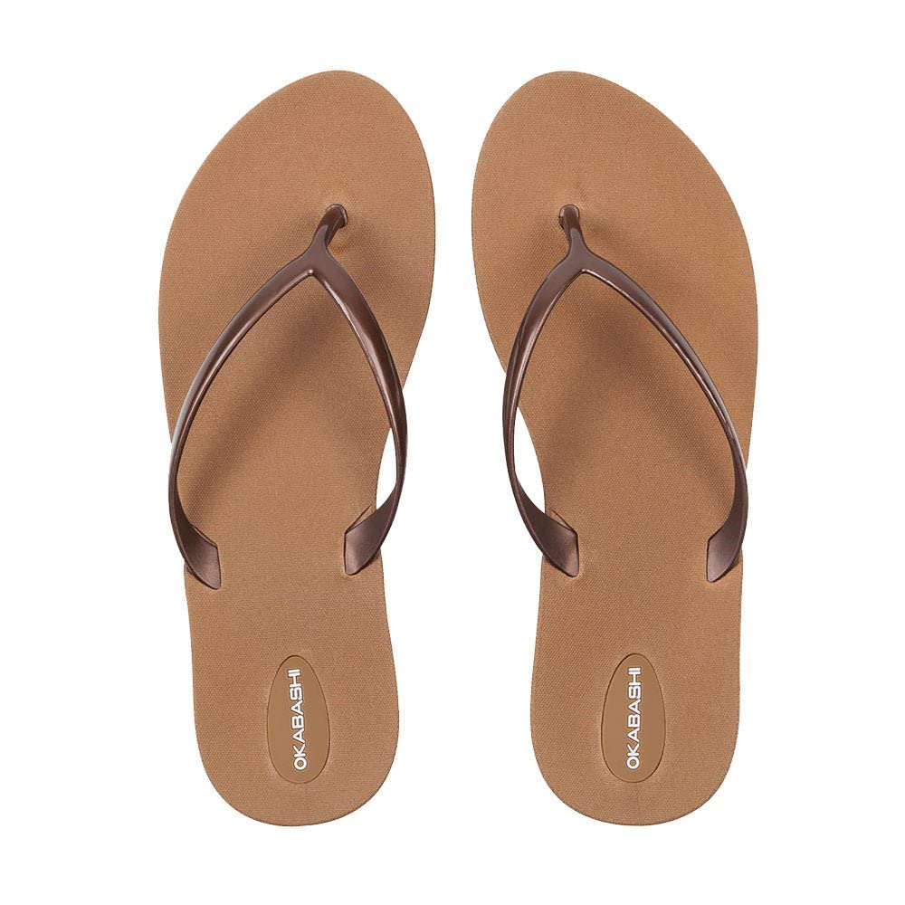 OKABASHI Women's Shoreline Flip Flop | Sculpted Footbeed for All-Day Comfort | Slip-Resistant & Waterproof | Sustainably Made in the USA