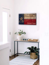 Awkward Styles Texas Star Framed Canvas Art Office Decor Made in USA Canvas Decor for America Lovers Patriotic Wall Art Canyon TX Flag 32" x 40" NO FRAME