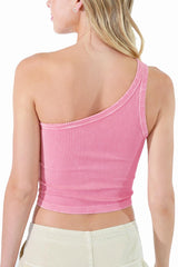 NIKIBIKI Women Seamless Vintage One Shoulder Crop Top, One Size