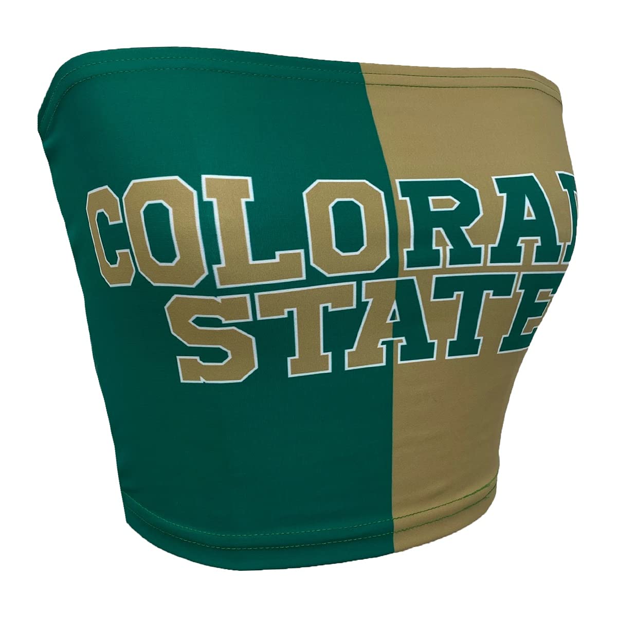 Lojobands Women's Tailgate Outfit College Two Tone Color Block Tube Top Made in USA One Size Fits Most