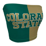Lojobands Women's Tailgate Outfit College Two Tone Color Block Tube Top Made in USA One Size Fits Most
