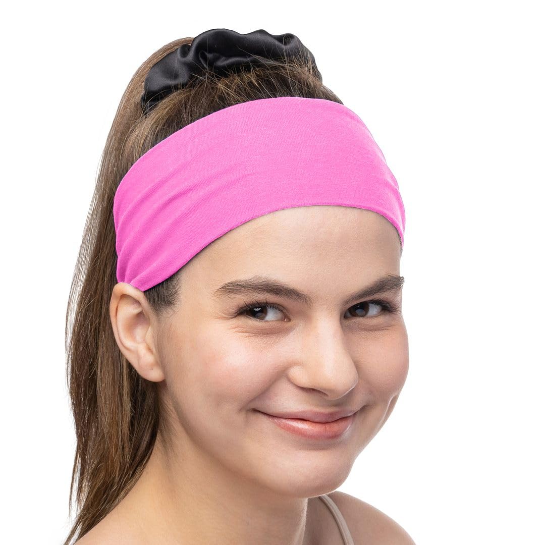 Women's Cotton Headbands Sweatbands 3" Wide Sports Fitness Yoga Fashion Made in USA