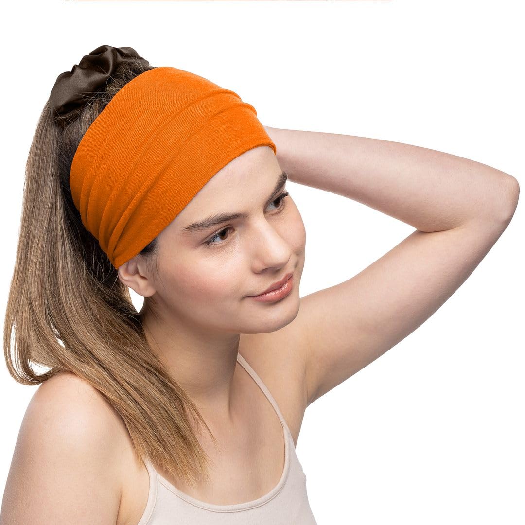 Women's Cotton Headbands Sweatbands 5" Wide Sports Fitness Yoga Fashion Made in USA