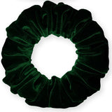 Velvet Scrunchies Jumbo Size Plush Big Ponytail Holders Thick Braided Locked Hair Big Made in the USA Green Pine