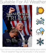 Stand with Trump Rally 2024 Flag Wall Hanging Deor for Home Poster Porch We The People President 47 MAGA Yard Sign Outdoor Patriotic Decorations, Republican Gifts Made in USA