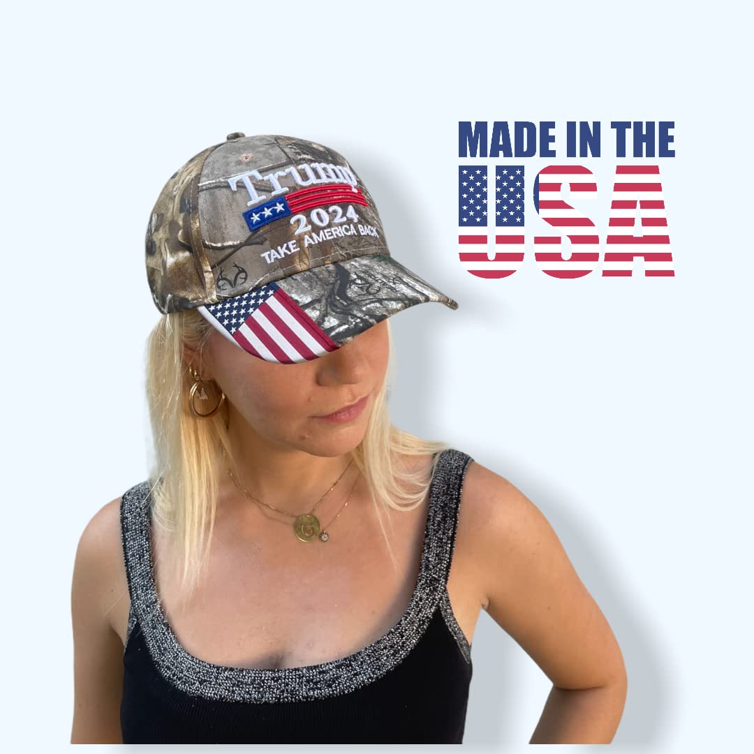 Made in USA Trump Hat 2024 Take America Back Camo Hat Adjustable Cap Hat Presidential Election Campaign