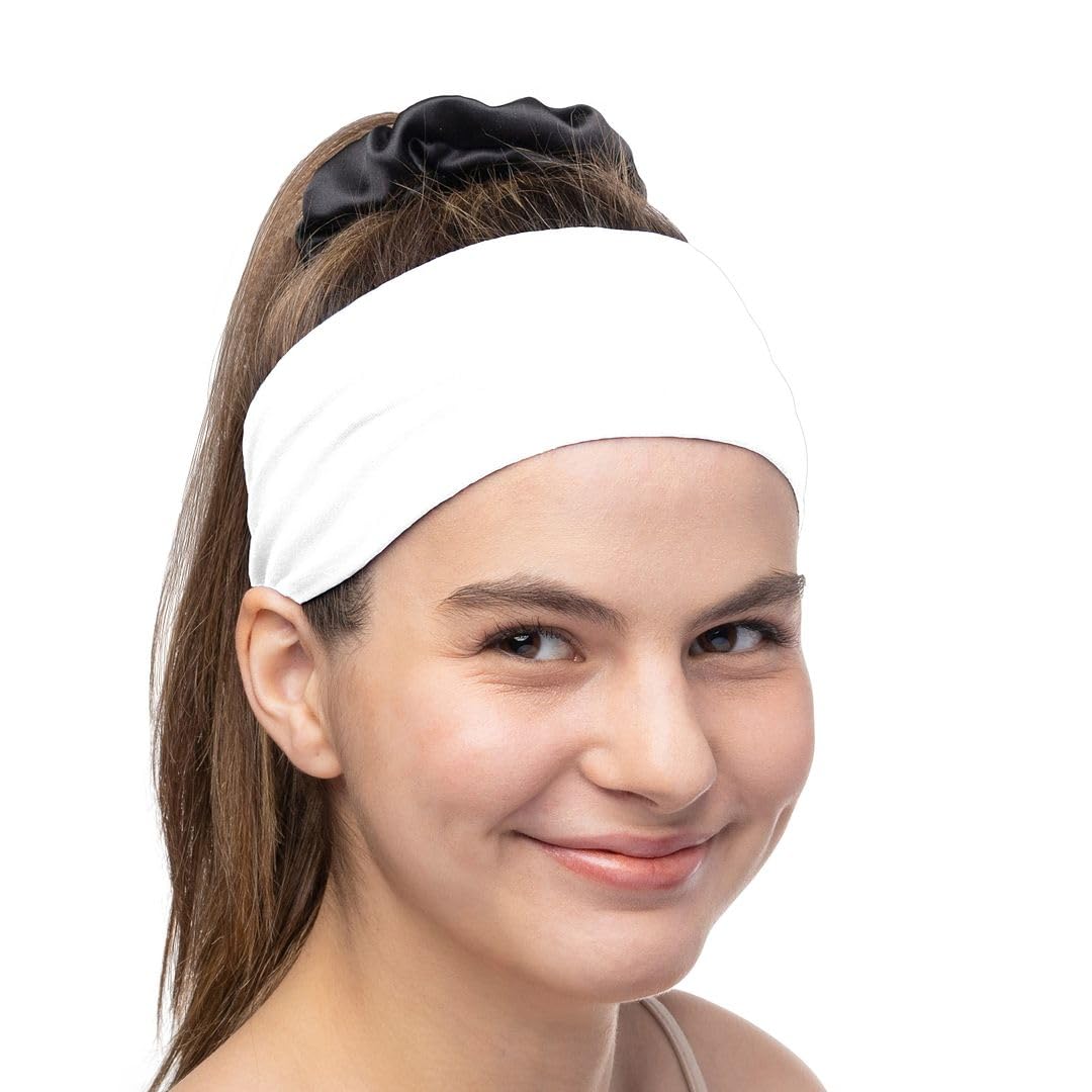 Women's Cotton Headbands Sweatbands 3" Wide Sports Fitness Yoga Fashion Made in USA