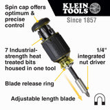 Klein Tools 80027 Screwdriver Set, 11-in-1 Multi-bit Screwdriver, 6-in-1 Stubby Screwdriver, Phillips, Slotted, Square, Torx Bits, 2-Piece